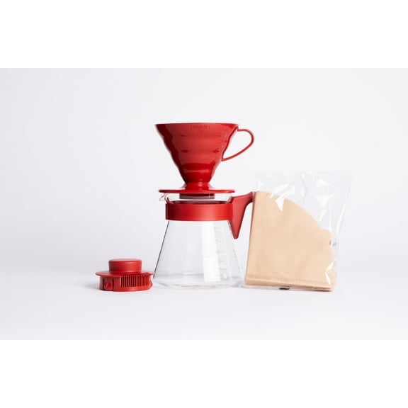 Hario V60 Pour Over Coffee Starter Set, 02 Red