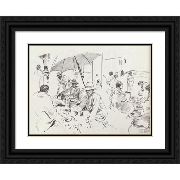 Haris Petie 24x19 Black Ornate Framed Double Matted Museum Art Print Titled: Getting to Know Africa's French Community Pl18 (1961)