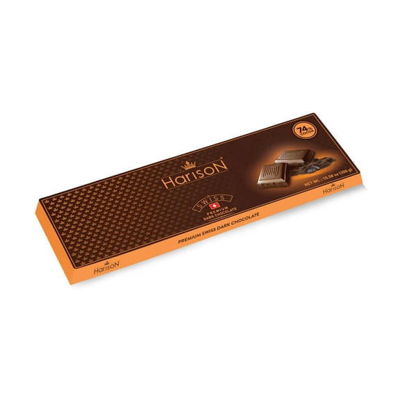 Harison Dark Chocolate 74% Cocoa 10.58 oz- Premium Swiss Chocolate