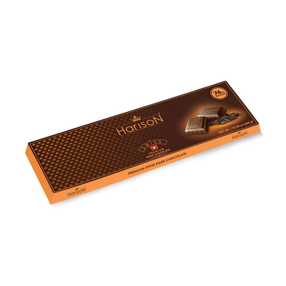 Harison Dark Chocolate 74% Cocoa 10.58 oz- Premium Swiss Chocolate