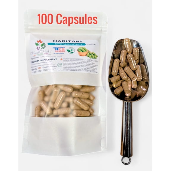 Haritaki Veggie Capsules (Terminalia Chebula) Organic, Vegan, GMO-Free, Gluten-Free, 100ct., 500mg