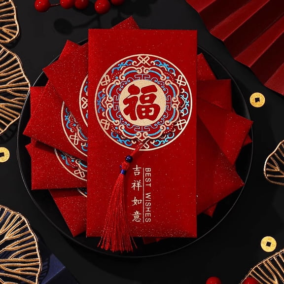 Hariumiu 2 Pcs New Year Red Envelopes 2025 Hong Bao Packets Chinese Lucky Money Red Envelope for Spring Festival Birthday Wedding