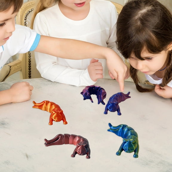 Hariumiu 3D Printed Cat Figurine Movable Joints Kitten Figure Articulated Animal Model Stress Relief Fidget Toy Desktop Decoration Ornament