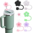 thumbnail image 1 of Hariumiu 4/7Pcs Flower Silicone Straw Covers Dust-Proof Cap for 20-40 Oz Tumbler Food-Grade Reusable Straw Topper Dust-free Straw Accessory, 1 of 7