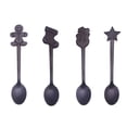 thumbnail image 1 of Hariumiu 4Pcs Christmas Stainless Steel Coffee Tea Mixing Spoons Dessert Snacks Tableware-Black, 1 of 8