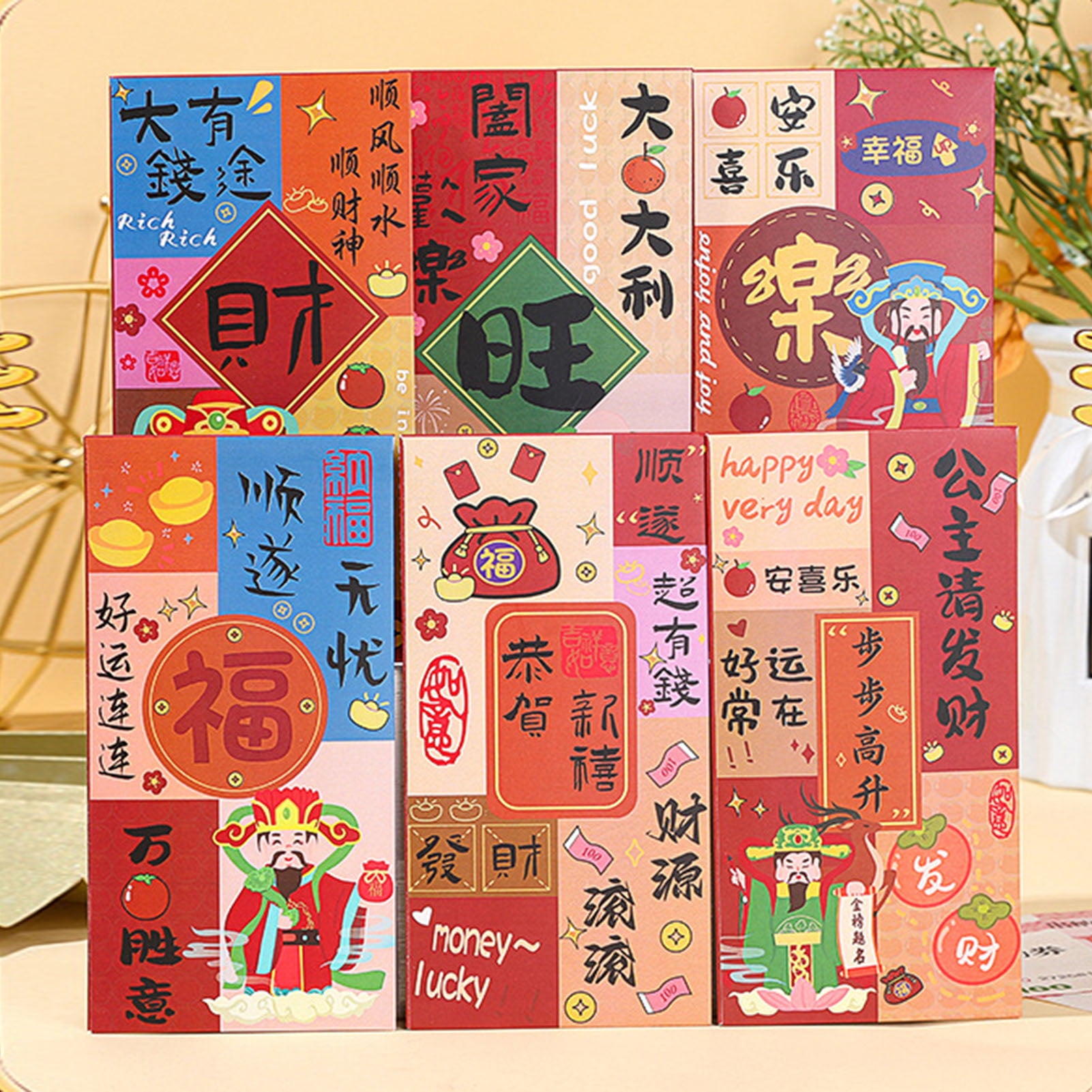 Hariumiu 6Pcs Chinese New Year Red Envelopes 2025 Year of The Snake