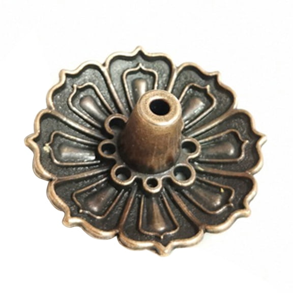 Hariumiu 9-Hole Lotus Incense Holder Flower Copper Censer Plate for Sticks Cone Decor