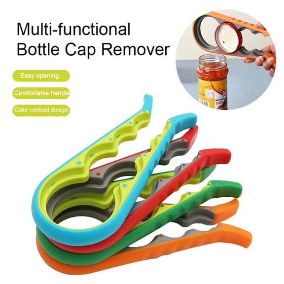 Hariumiu Arthritis Clamp Bottle Opener 4-in-1 Non-Slip Rubber Grip Can Opener Jar Lid Remover Tool for Weak Hands Seniors Kitchen Gadget for All Ages