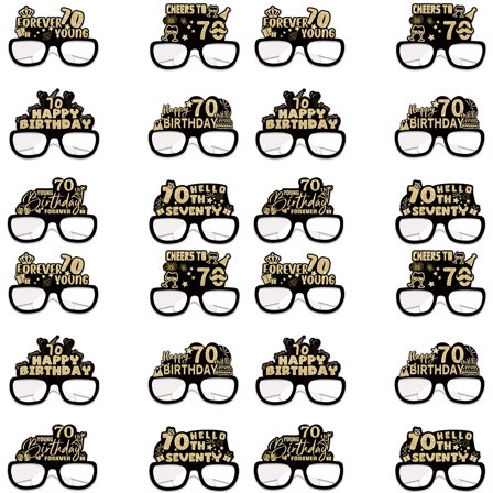 Hariumiu Birthday Party Glasses 24 Pcs Paper Glasses Birthday Party Eyeglasses Decoration Unisex Photo Prop for 18th 21st 30th 40th 50th 60th 70th Birthday
