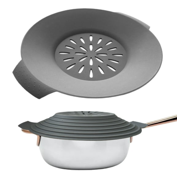 Hariumiu Bpa-free Silicone Lid Stopper Silicone Spill Stopper Lid Boil Over Heat Resistant Round Anti-splash Pot Pan Cover Cooking Tool Kitchen Gadgets