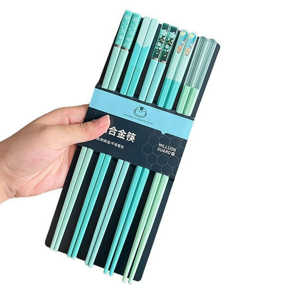 Hariumiu Chopsticks Set 5 Pairs Reusable Plastic Chopsticks Bpa-free Dishwa