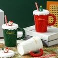 thumbnail image 1 of Hariumiu Christmas Tree Ceramic Mug 400ml Ceramic Straw Coffee Mug Couple Coffee Mug Festive Table Decoration Coffee Lover Gift Mug, 1 of 8