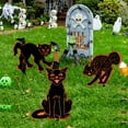 thumbnail image 1 of Hariumiu Decor Halloween Garden Inserts Glow-in-the-Dark Scary Black Cat Yard Signs with Stakes Corrugated Halloween Outdoor Garden Decor, 1 of 8