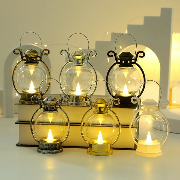 Hariumiu Decor Halloween LED Lantern Retro Battery Powered Portable Home Decor High Brightness Flameless Electronic Candle Lamp Christmas Halloween Party Festival Supplies Gift