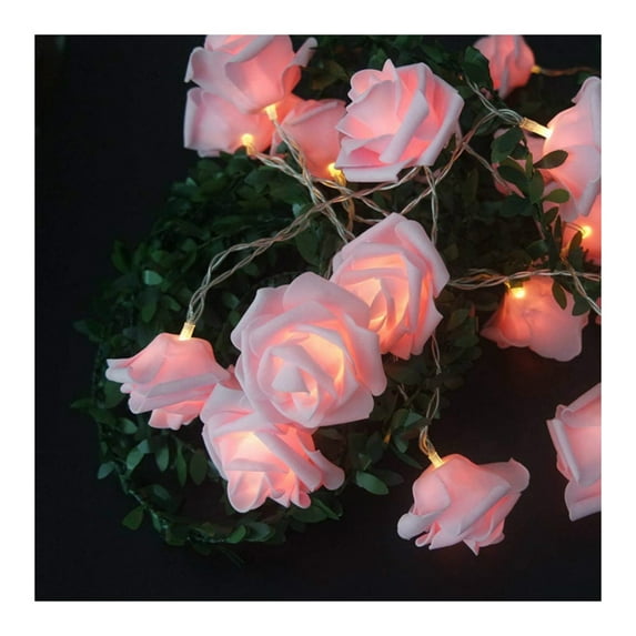 Hariumiu Fairy String Light Led Rose Flower String Light Realistic Looking Battery-powered Valentine's Day Led String Lamp Hanging Decoration