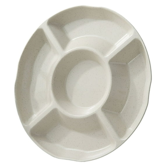 Hariumiu Fruit Plate Candy Plate 5 Compartments Capacity Round Food Grade Pp Multi-purpose Snack Fruit Nut Food Serving Tray Dish Holder Kitchen Supplies Food
