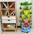 thumbnail image 1 of Hariumiu Garden Stackable Plant Pot, Petal Design Stereoscopic Planting Pots, Plastic Strawberry Potted Pots for Garden Family Balconies (Chassis and Wheels Sold Separately), 1 of 12