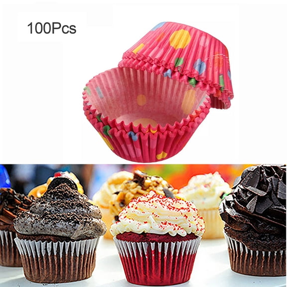 Hariumiu Kitchen 100Pcs Premium 3.5" Disposable Baking Cups: Regular-Ridged Round Paper Baking Cups Perfect for Muffins, Cupcakes or Mini Snacks