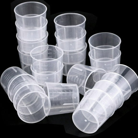 Hariumiu Kitchen 20Pcs 2oz Plastic Measuring Cup Kitchen Cooking Laboratory Graduated Beaker