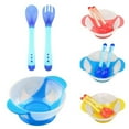 thumbnail image 1 of Hariumiu Kitchen 3Pcs Baby Feeding Bowls with Sensing Spoon Fork and Bottom Anti Slip Silicone Suction Cup, Baby Food Bowl First Stage Dishwasher and Microwave Safe, 1 of 10