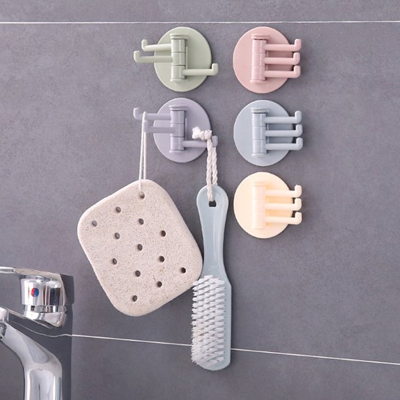 Hariumiu Kitchen Adhesive Hooks for Hanging Heavy Duty Wall Hooks 22 lbs Self Adhesive Sticky Hooks Waterproof Transparent Hooks for Keys Garage Outdoor Office Workshop Door Sticky Hook