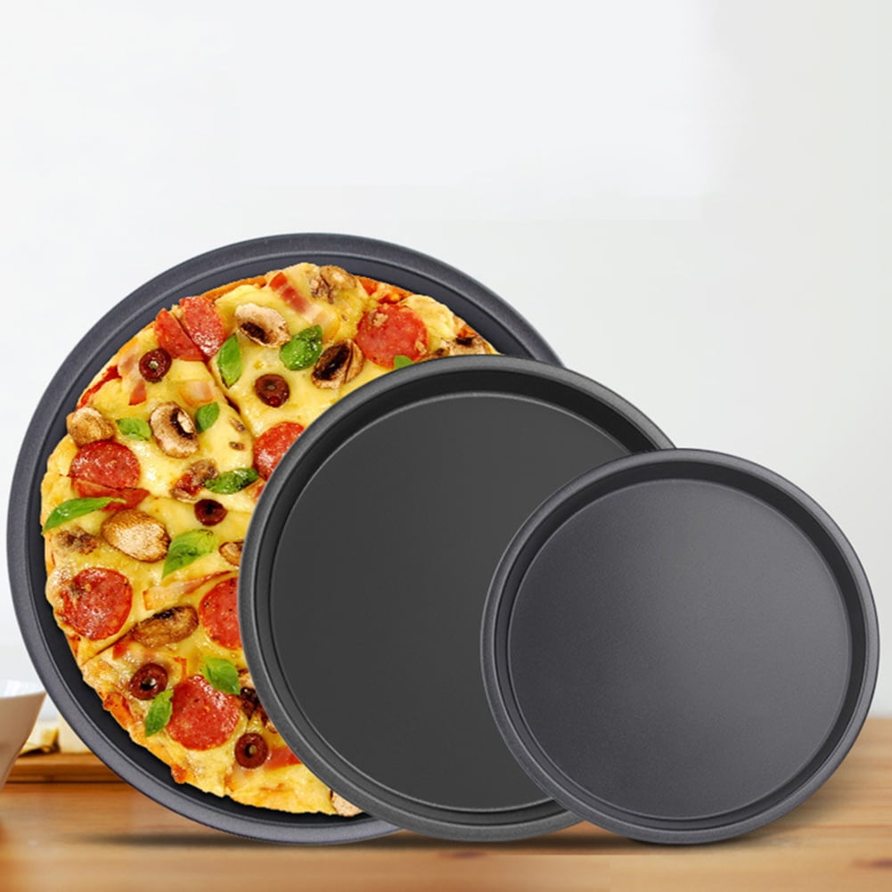 Hariumiu Kitchen Stainless Steel Pizza Pan, 6/7/8/10 inch Pizza Tray Oven Pizza Crisper Pan, Round Pizza Sheet Baking Pan Food Serving Plate for Pie, Cookie, Dishwasher Safe