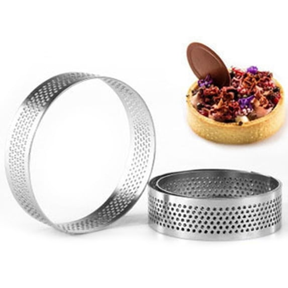 Hariumiu Kitchen Tart Circle Mold Corrosion Resistance Hollow-out design Reusable French Mousse Cake Baking Ring for Dessert
