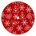 thumbnail image 1 of Hariumiu Lace-up Christmas Tree Skirt 90cm Christmas Tree Skirt Fringed Santa Claus Snowflake Tree Stocking Gift Box Print Lace-up Holiday Indoor Decoration, 1 of 7