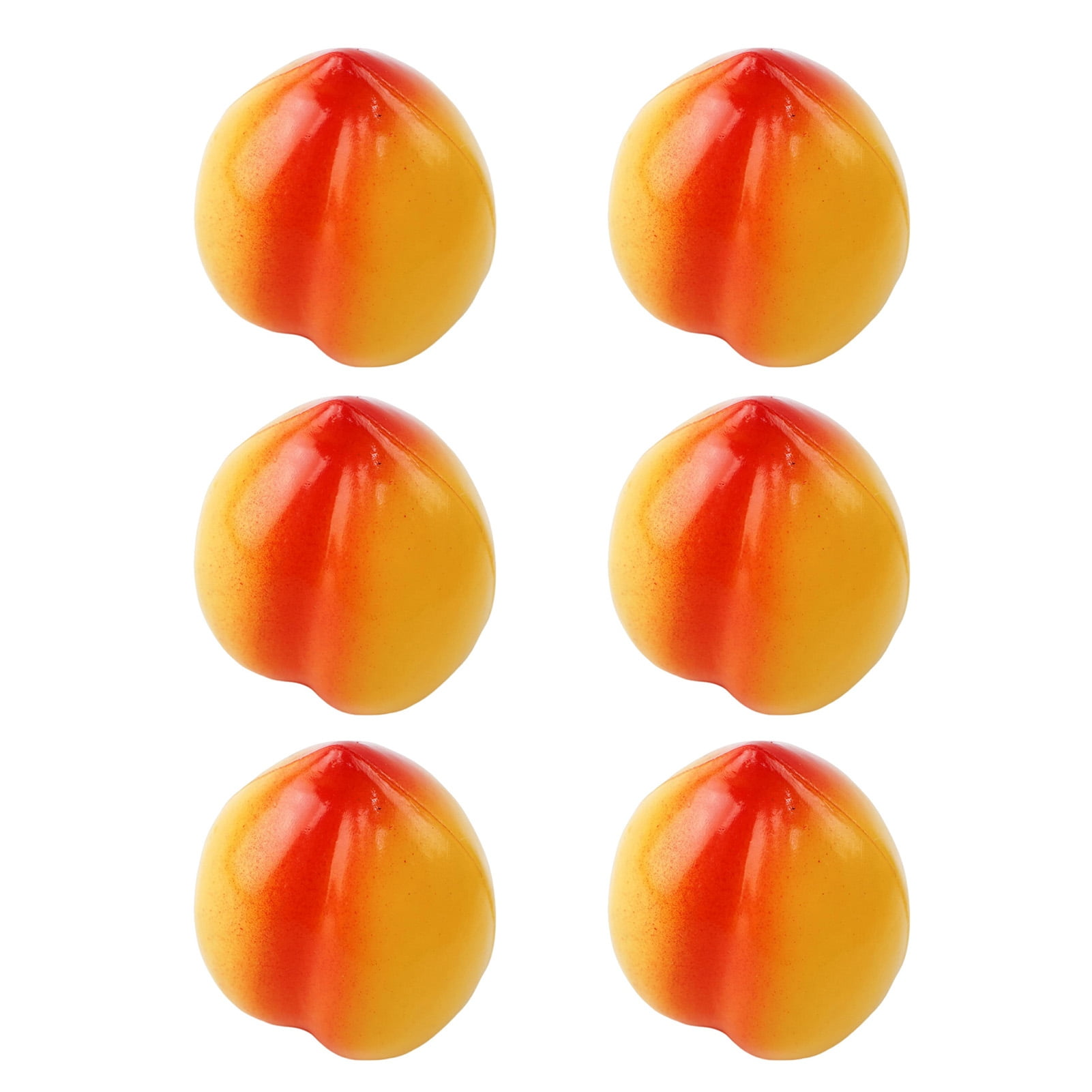 Hariumiu Lifelike Plastic Fruits 6pcs Artificial Fruit Props Realistic Plastic Peach Banana Pear 0194