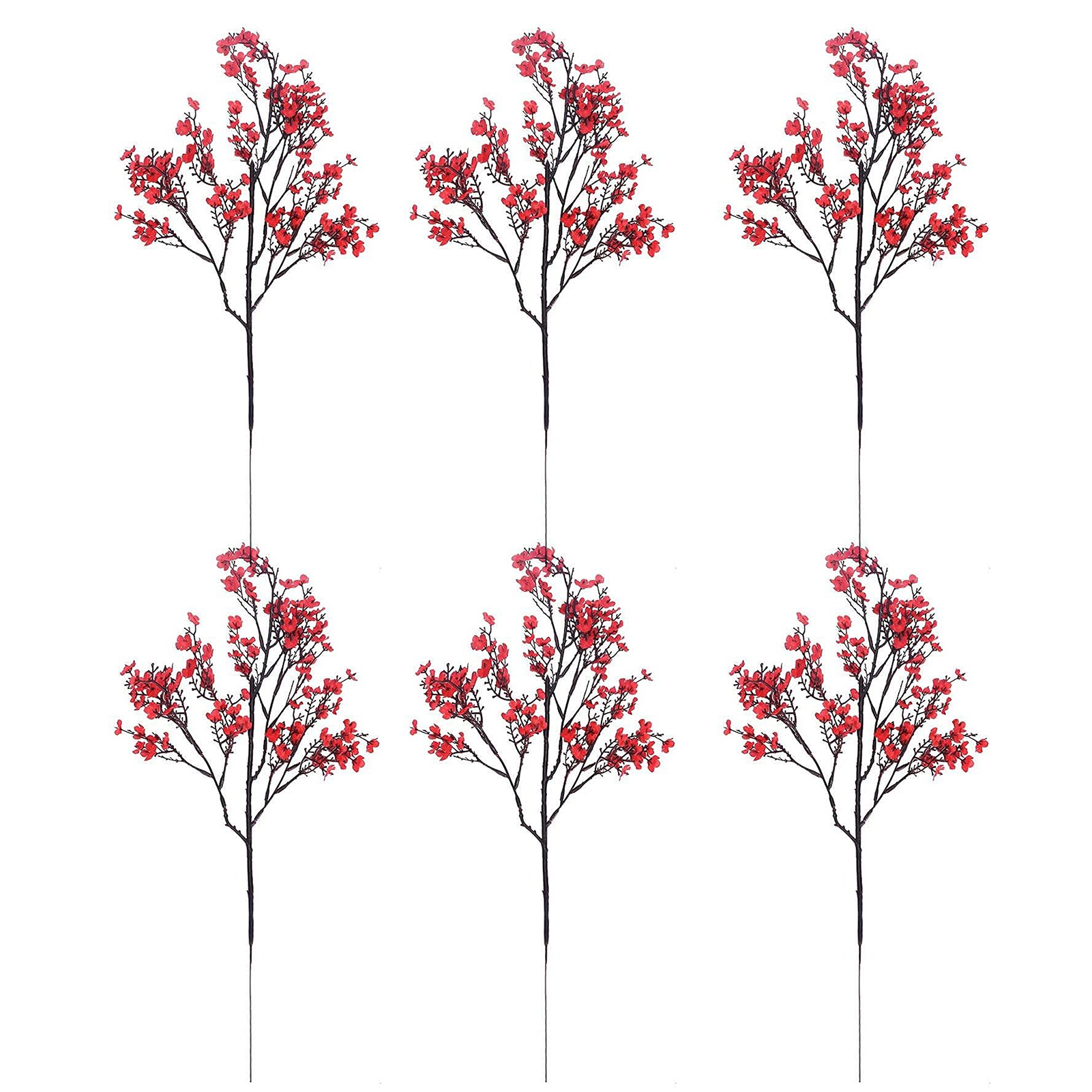 Hariumiu Long-lasting Artificial Flower 6pcs Artificial Babysbreath 5 ...