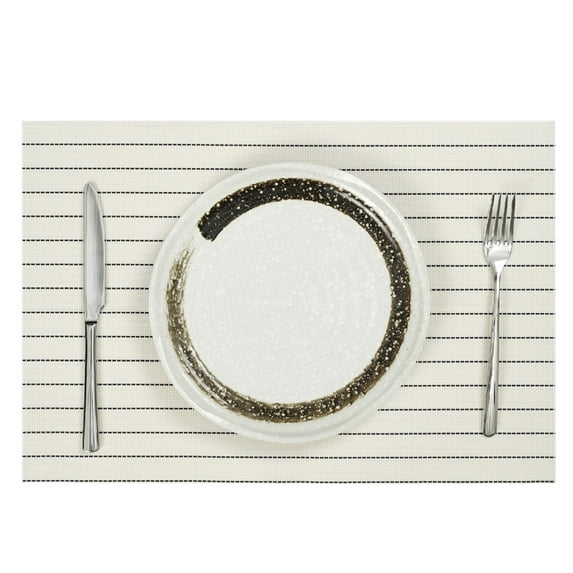 Hariumiu Long-lasting Placemat Heat Resistant Striped Placemat Durable Reusable Table Mat for Home Kitchen Decoration Heat Resistant Placemat