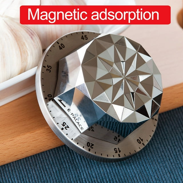 Hariumiu Mechanical Timer Stainless Steel Mechanical Kitchen Timer Clear Alarm Easy Operation Precise Timing Tool
