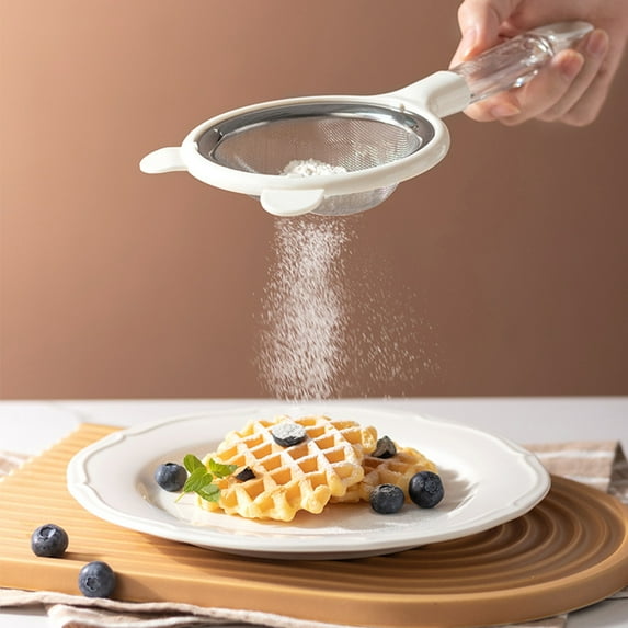 Hariumiu Mesh Filter Strainer Mesh Filter Kitchen Fine Mesh Strainer with Plastic Handle Food Grade Baking Flour Sifter Tool Infant Food Colander for Kitchen