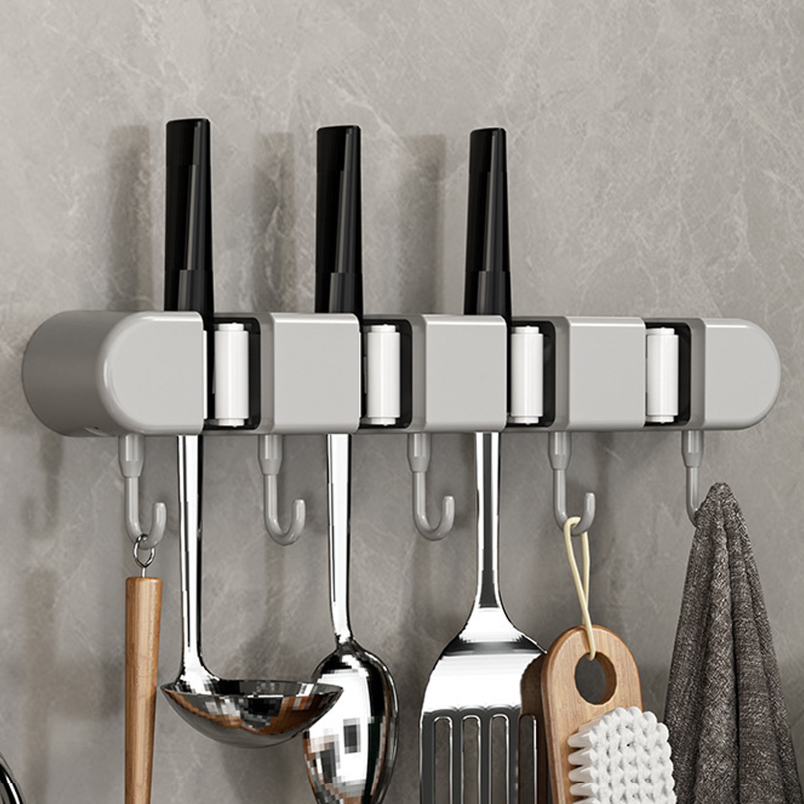 Hariumiu Mop Hook Wall Mount 1 Set Mop Hook Sturdy Spacesaving Mop