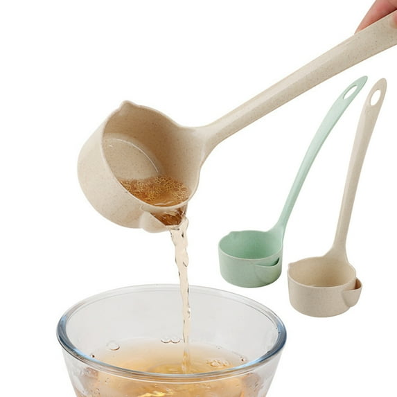 Hariumiu Oil Filter Spoon with Hanging Hole Long Handle Drainage Nozzle Reusable Multi-use Kitchenware Plastic Oil Separator Soup Strainer Spoon Kitchen Supplies