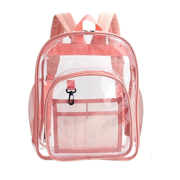 Hariumiu PVC Backpack Waterproof Heavy-duty Large Pvc Clear Backpack with Adjustable Shoulder Strap Transparent School Bag for Sports Hiking Travel