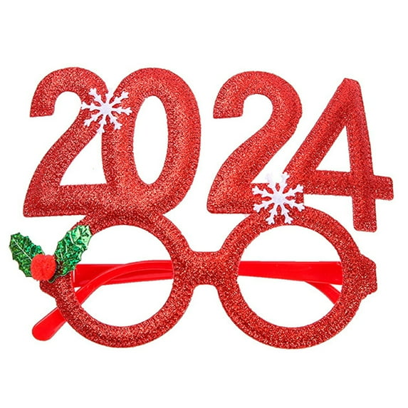 Hariumiu Party Prop Glasses 6pcs 2024 New Year Eyeglasses Comfortable Creative Graduation Number Sunglasses for Celebration Party Festive Christmas Glasses