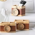 thumbnail image 1 of Hariumiu Pen Holder Camera Shape Pen Organizer Desk Art Wooden Pen Stand Pens Brushes Glasses Multi-Functional Holder, 1 of 8