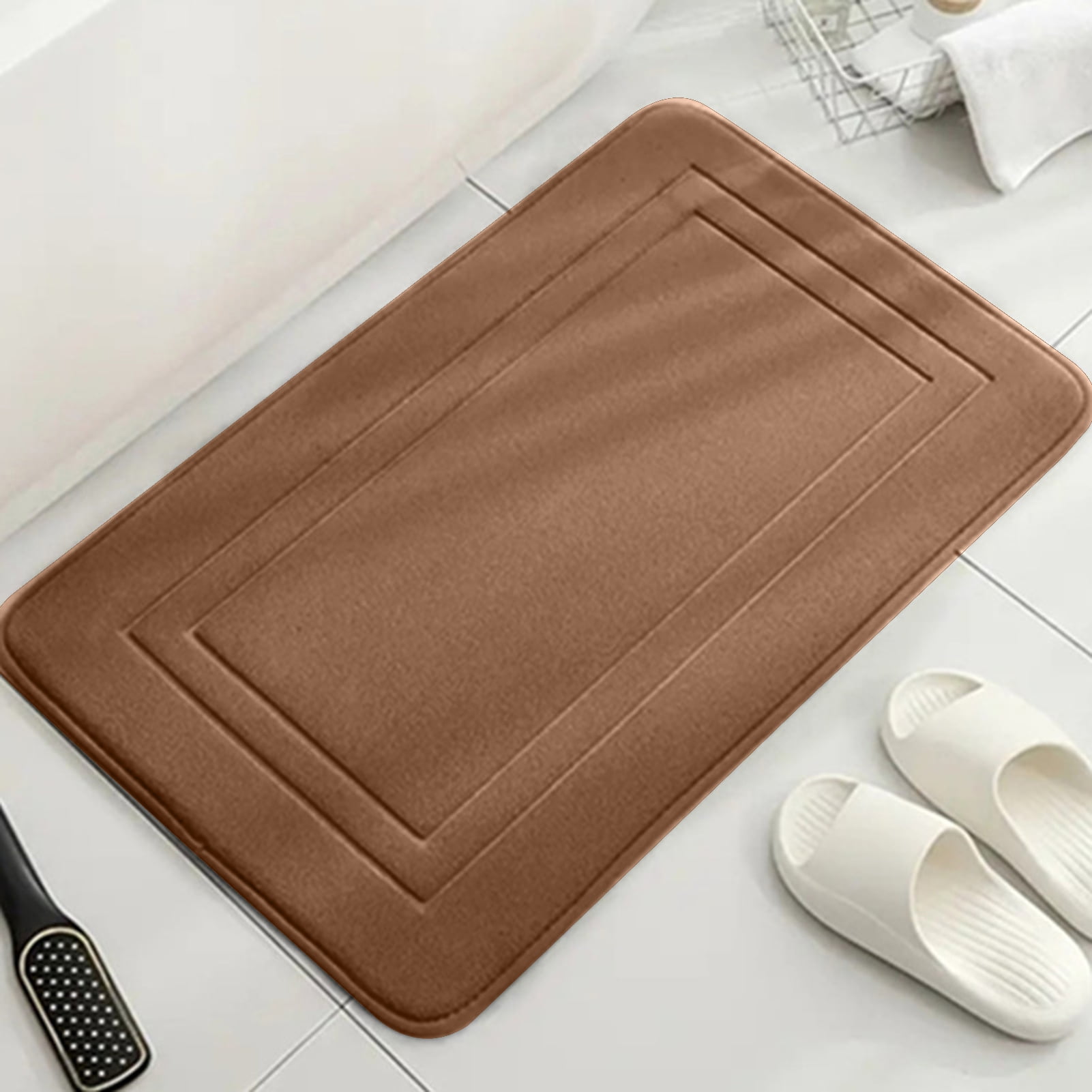 Hariumiu Quick-dry Bath Mat Soft Non-slip Memory Foam Bath Mat Quick ...