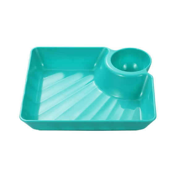 Hariumiu Snack Tray Plastic Dumpling Plate with Sauce Dish Versatile Easy to Clean Snacks Desserts Sushi Tray Kitchen Tableware