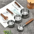 thumbnail image 1 of Hariumiu Stainless Steel Measuring Cups with Wood Handle Coffee Bean Graduated Measuring Spoon for Cooking Baking Dog Cat Food, 1 of 8