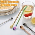 thumbnail image 1 of Hariumiu Stainless Steel Straw Spoon for Drinks Reusable Tea Filter Stirring Straws Multi-Functional Leak-proof Drinking Straw for Various Beverages, 1 of 8