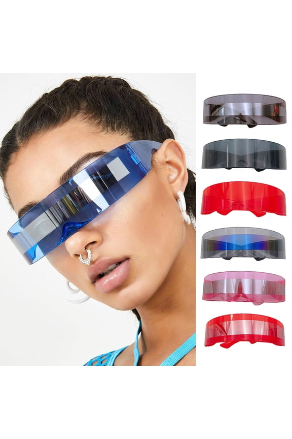 Sunglasses for Men Women Futuristic Integrated Rectangle Sense of Future Sunscreen Outdoor UV Sport Sunglasses for Running Cycling Fishing Golf Driving Beach