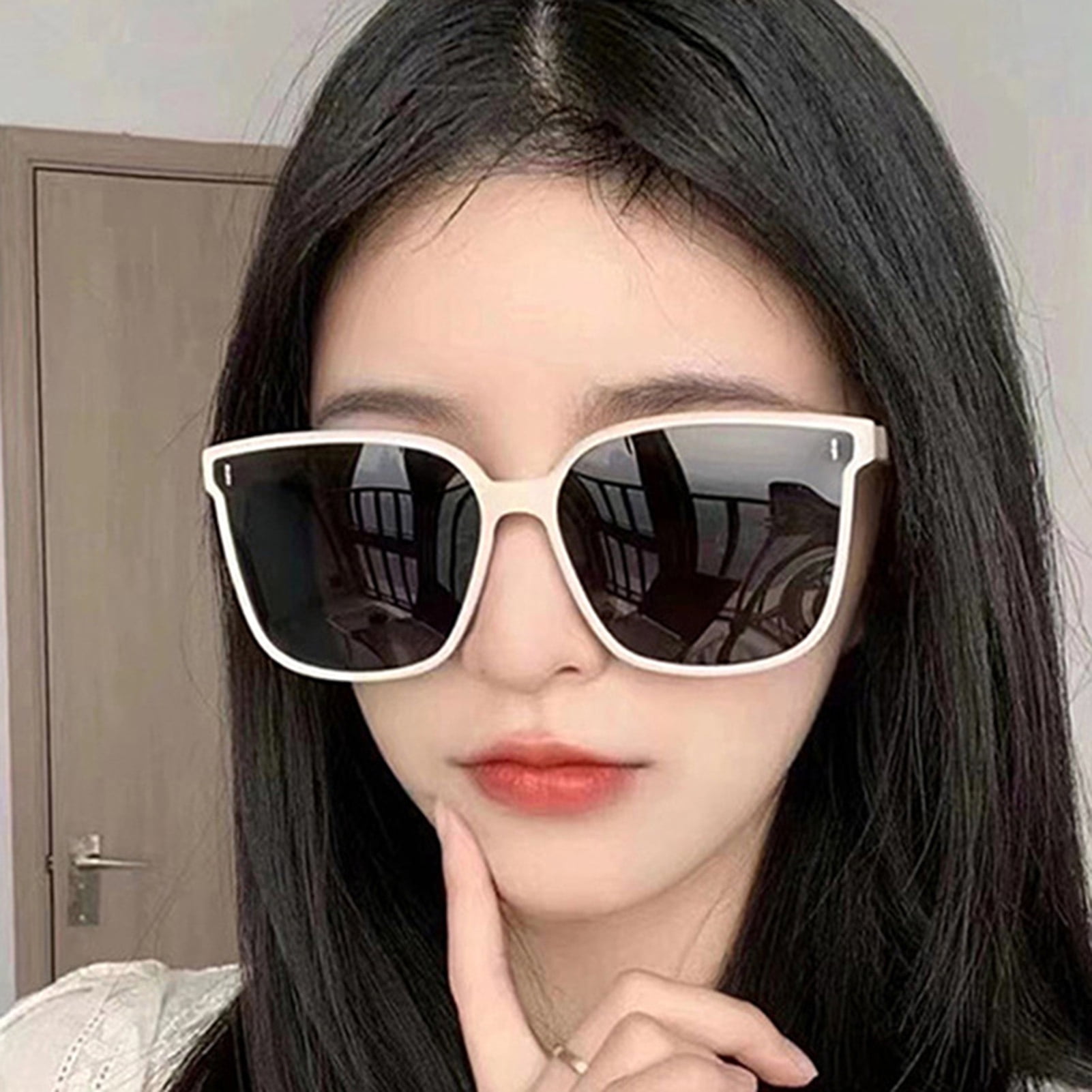 Sunscreen Frame Hariumiu Sunglasses for Men Women, Square Retro Large Frame Ultra-light ...