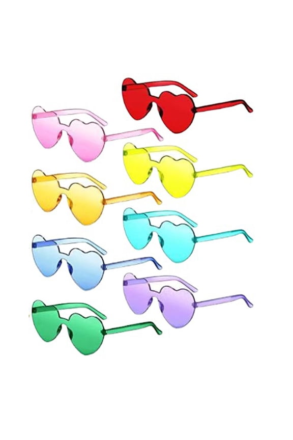 Sunglasses for Women Solid Color Cute Heart Shape Transparent Sunscreen Outdoor UV Sport Sunglasses for Running Cycling Fishing Golf Driving Beach