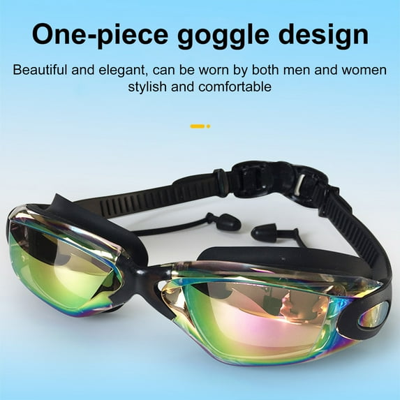 Hariumiu Swim Goggles for Adult, Adjustable Strap PC Wide Vision Polarized Swimming Goggles for Swimming Pool Beach Men Women