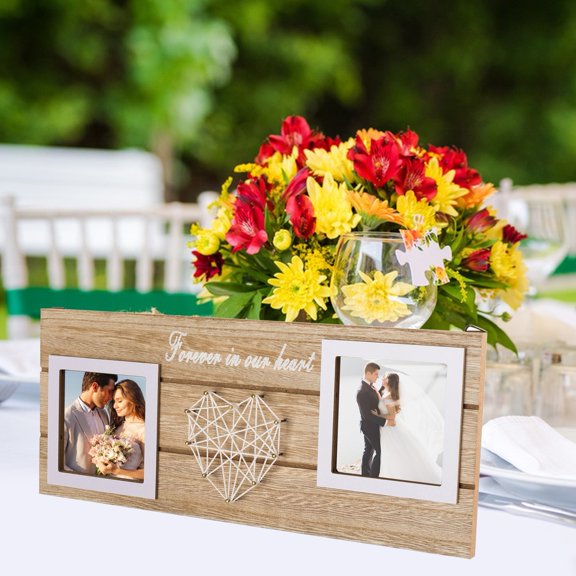 Hariumiu Wall Hanging Picture Frame Wooden Love Photo Frame Ornaments Eco-friendly Decorative Picture Frame for Wall Hanging or Enhance Space with Style