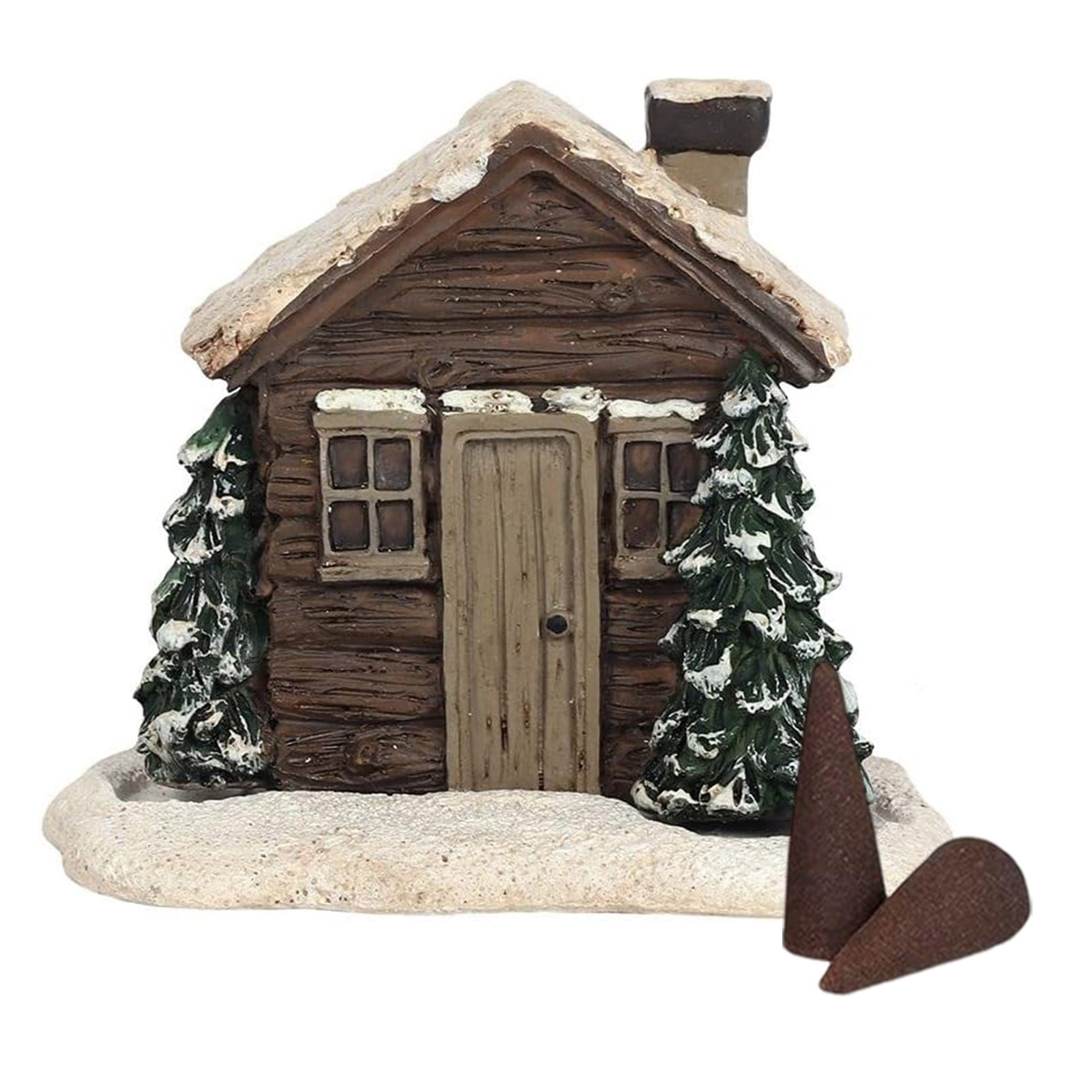 Hariumiu Winter Cabin Incense Burner Log Cabin Incense Burner Christmas