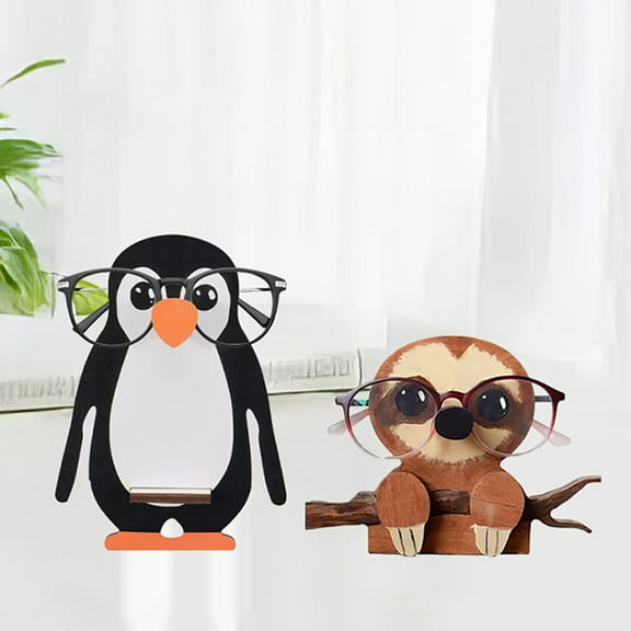 Hariumiu Wooden Glasses Holder Animal Shaped Eyeglass Stand Tabletop Standing Sunglasses Holder for Home Office Desk Decor