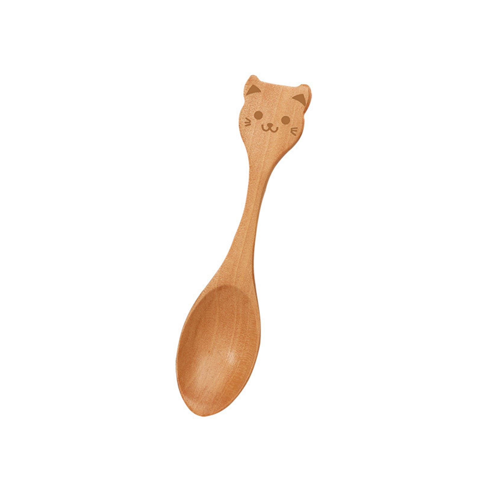 Hariumiu Wooden Spoons for Kids 5pcs Cute Cartoon Wooden Spoons Safe Tableware Wide Application